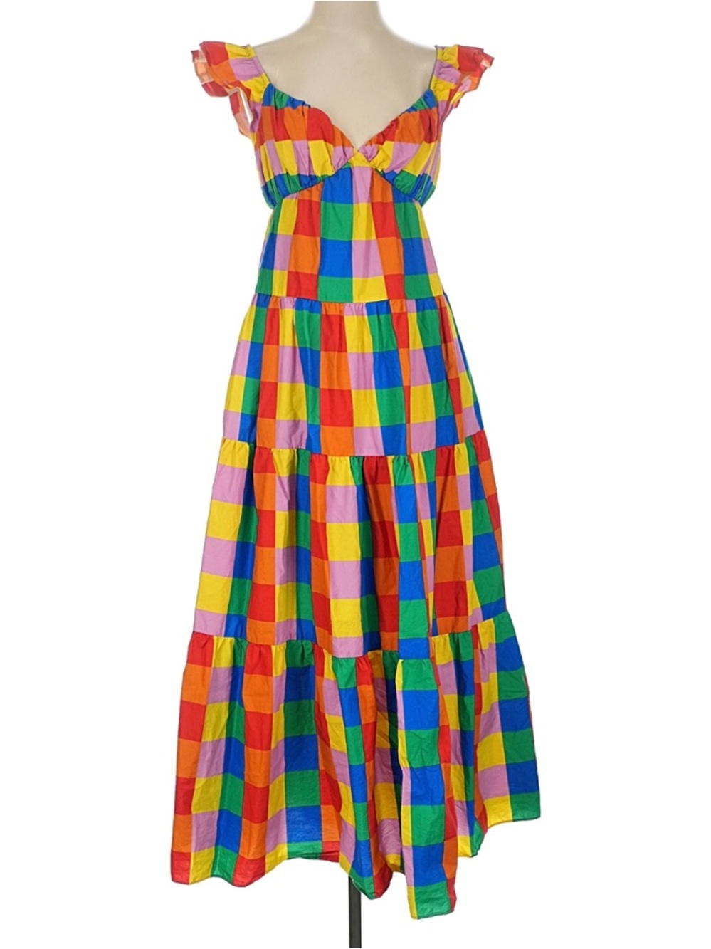 English Factory Rainbow Check Maxi Dress
